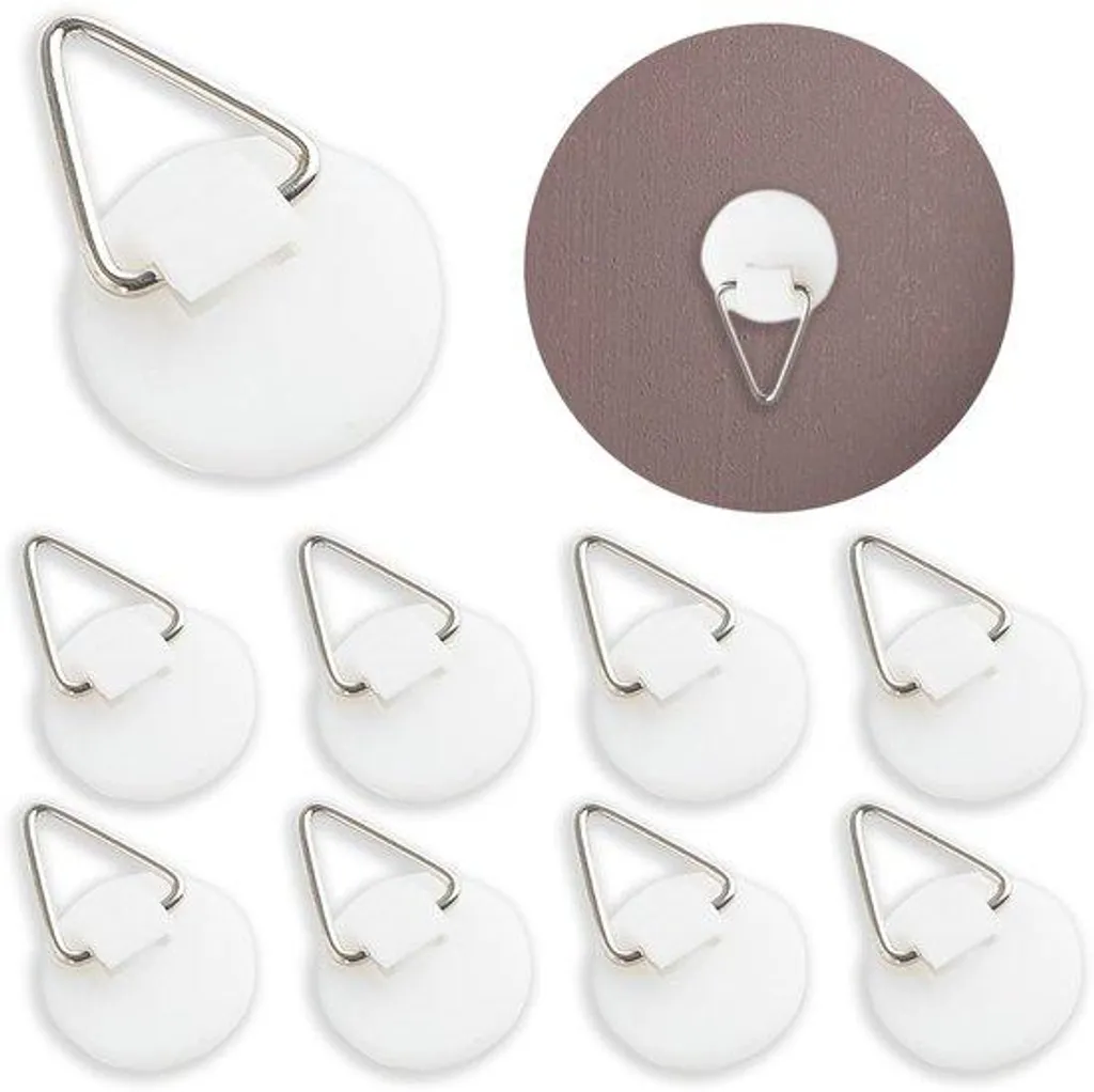 Fixation murale sans trou pour photos - Lot de 30 crochets ronds adhésifs