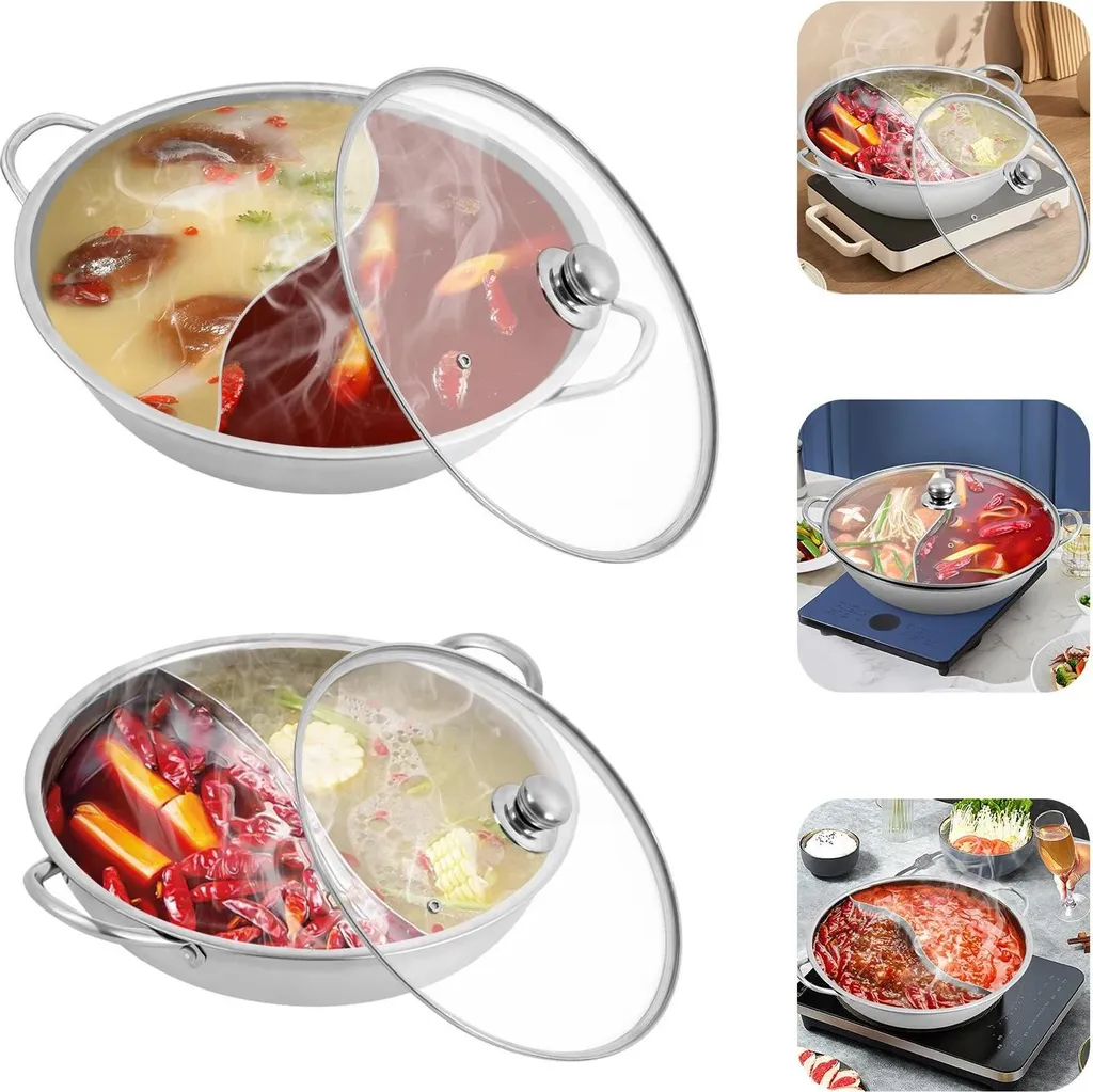 Pentola Professionale 28 cm Divisorio Scomparti Acciaio Inox Nero