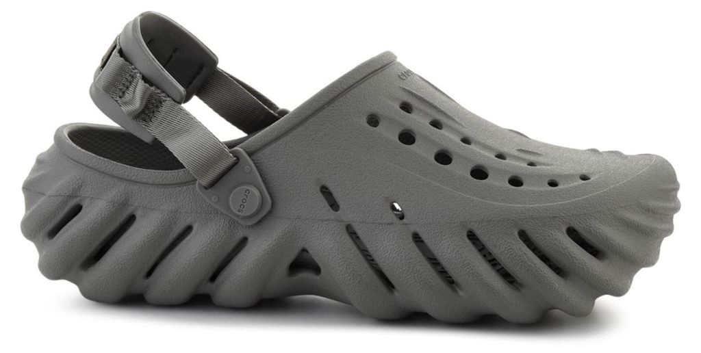 Crocs Echo Herren Schuhe im Holzschuh-Stil, gefertigt aus robustem Kunststoff, in Grau