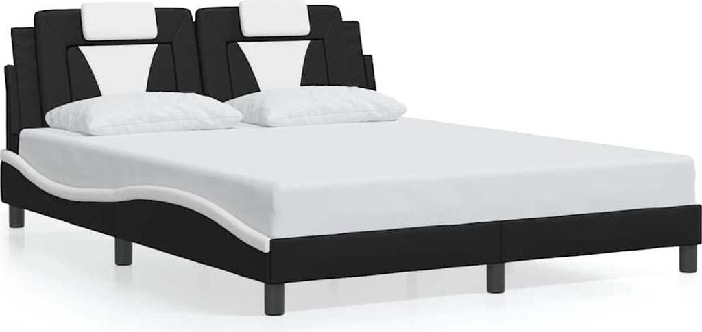 vidaXL Bettgestell "Viana" ohne Matratze Schwarz und Weiß Produktbild 