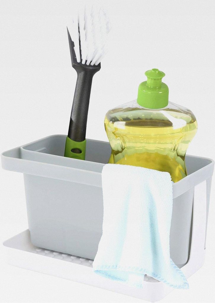 Caddy Ordnungshelfer Spüle Spülbecken-Organizer für die Küche, Kunststoff, grau/weiß, ca. 20 x 12 x 11 cm