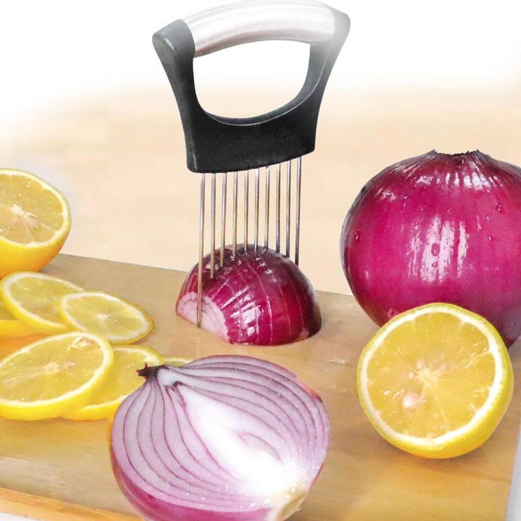 4er-Pack Zwiebelhalter zum Schneiden, Zitronenschneider, Zwiebelschneider zum Schneiden, Gemüseschneider für Kartoffeln und Tomaten, Avocados, Ei...