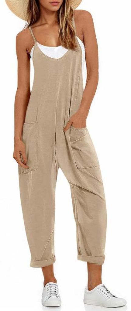 Damen-Jumpsuit, ärmellos, V-Ausschnitt, Spaghettiträger Produktbild 