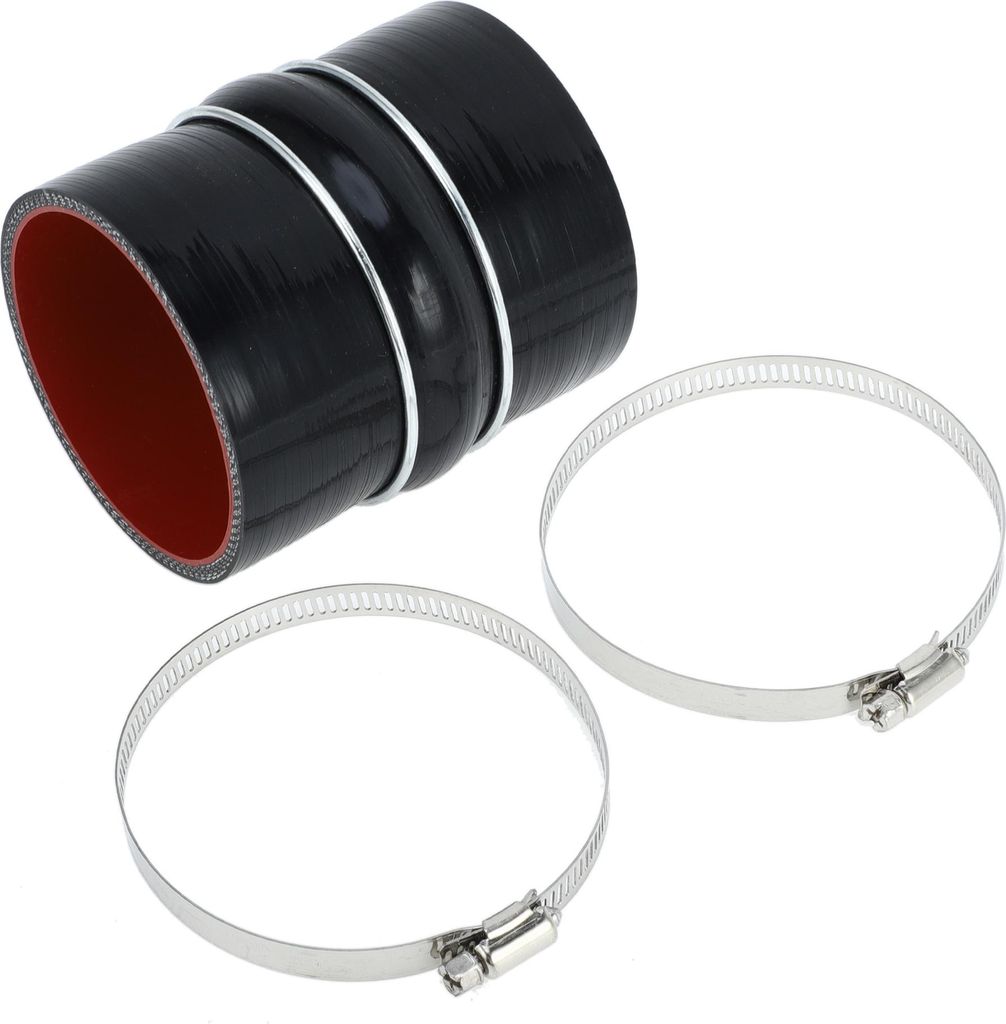 1 Satz 80mm/3,15" 102mm/4,02" Länge Schwarz Rot Auto Silikonschlauch mit Schellen Hump Schlauch Kühlmittelschlauch Universal