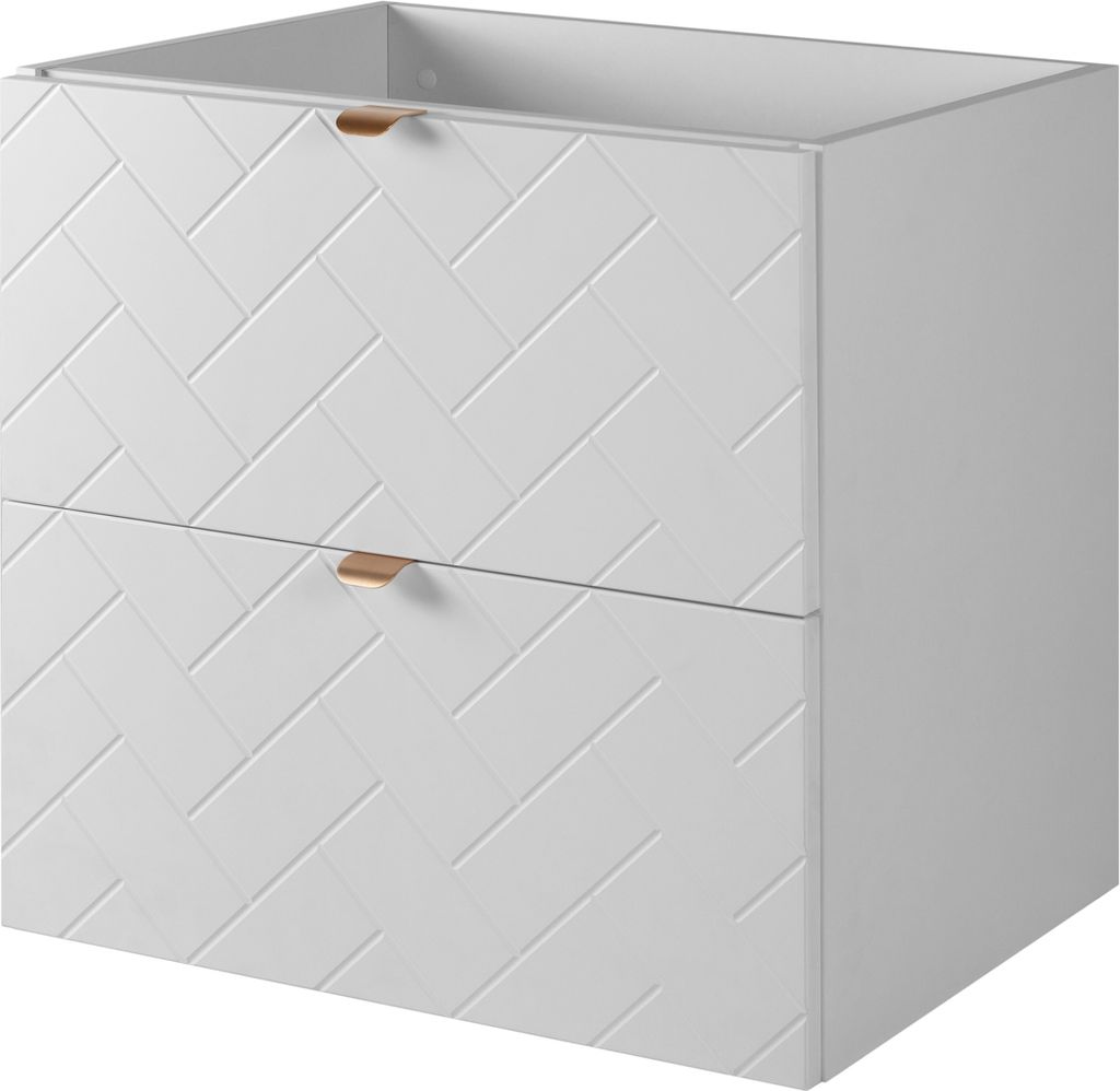 Badezimmerschrank, Weiß mit goldener Griff, 60 x 57 x 46 cm
