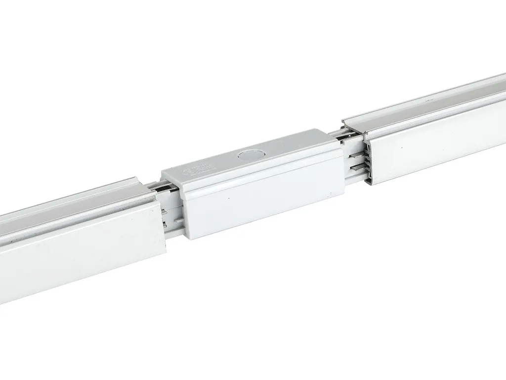 Connecteur Droit pour Rail Blanc : Solution pour Jonction Triphasée - 3