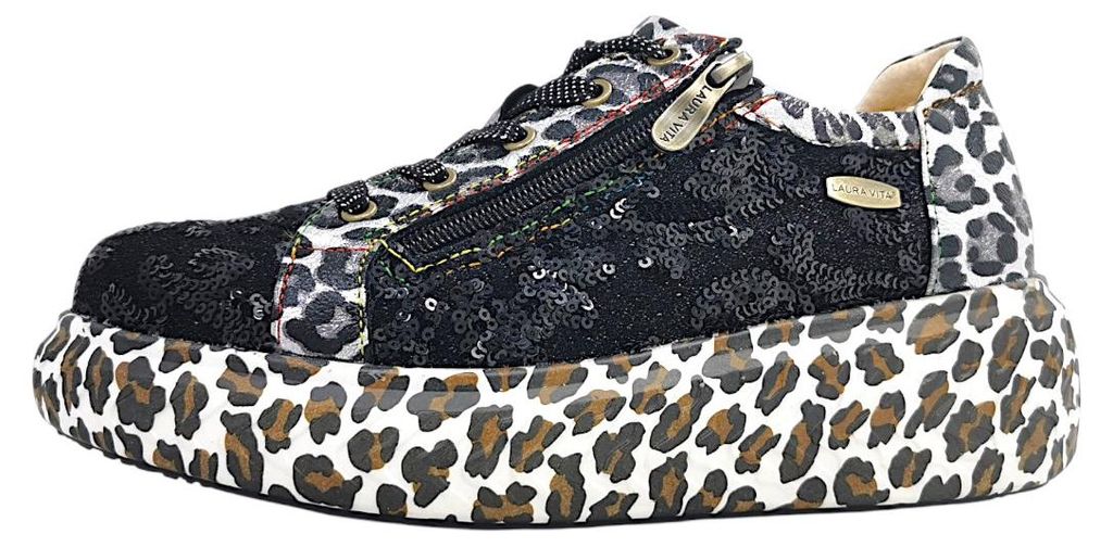 Laura Vita Damen Sneaker mit Pailletten und Plateau mit Produktbild 