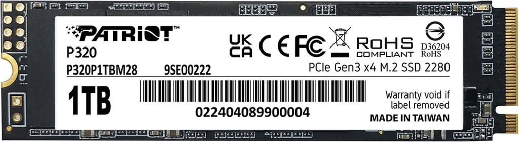 SSD NVMe M.2 Patriot P320 1 To idéal pour le gaming et le montage vidéo