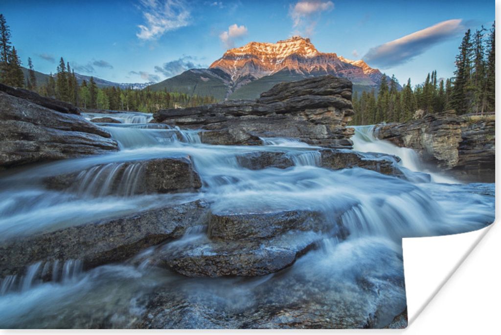 MuchoWow Poster Wasserfälle im Jasper National Park in Nordamerika 90x60 cm - Schlafzimmer