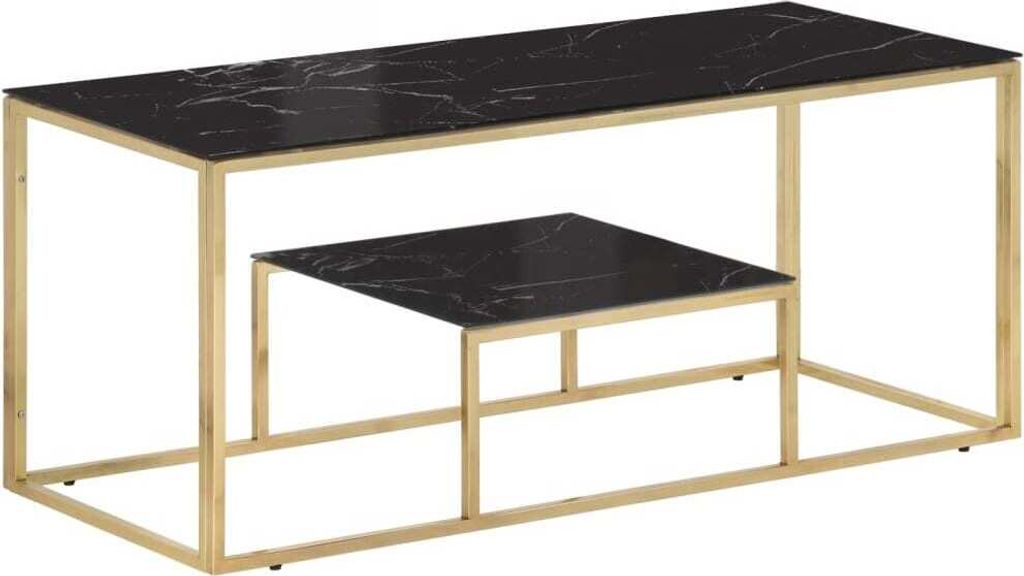 "2026 Promotion" Couchtisch Wohnzimmer - Kaffeetisch - Golden Edelstahl und Hartglas - Sofatisch CC21155