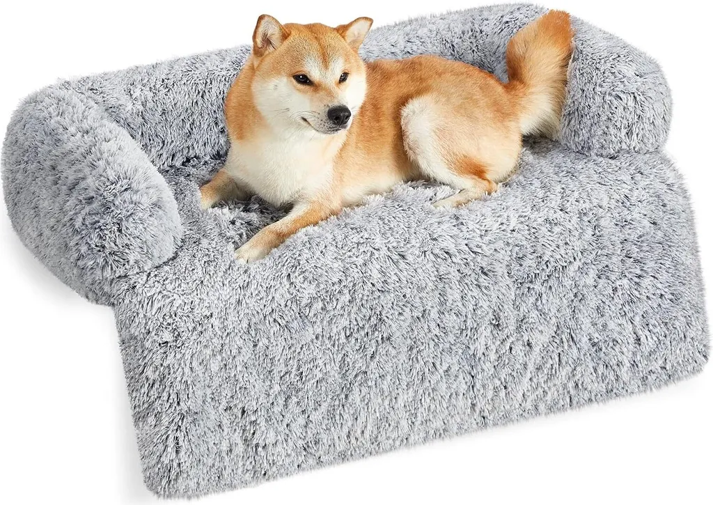 Feandrea FluffyHug letto per cani in peluche, coperta per cani da divano, protezione per cani da divano, cuscino per cani, taglia XL, per cani di taglia media e grande, 110 x 95 x 18 cm,