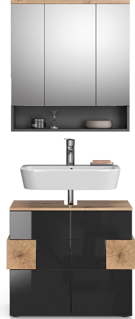 Vicco Badmöbel-Set Eden, 2 Teile, Anthrazit/Artisan-Eiche Produktbild 