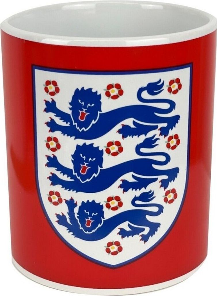 England FA - Kaffeebecher, Drei Löwen CS593 (Einheitsgröße) (Rot/Weiß/Blau)