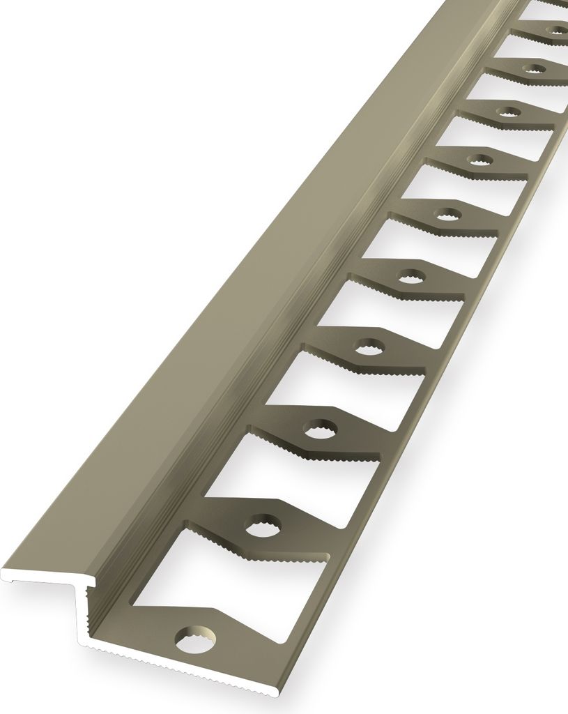Rampenprofil Anpassungsprofil 8 x 11 x 2500 mm Ausgleichsprofil Einfasshöhe 6 - 8 mm Aluminium Geschlossen Gestanzt Sand Küberit