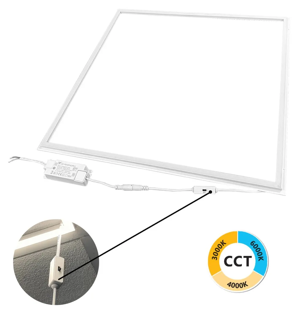 Éclairage Bureau Panneau LED 600x600 40W CCT Réglable Haute Efficacité
