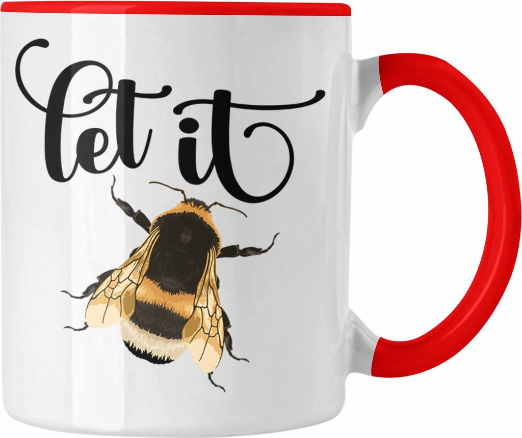Trendation - Let It Bee Tasse Geschenk für Imker Sommer Grafik Frauen Geschenkidee Schöne Tasse (Rot)