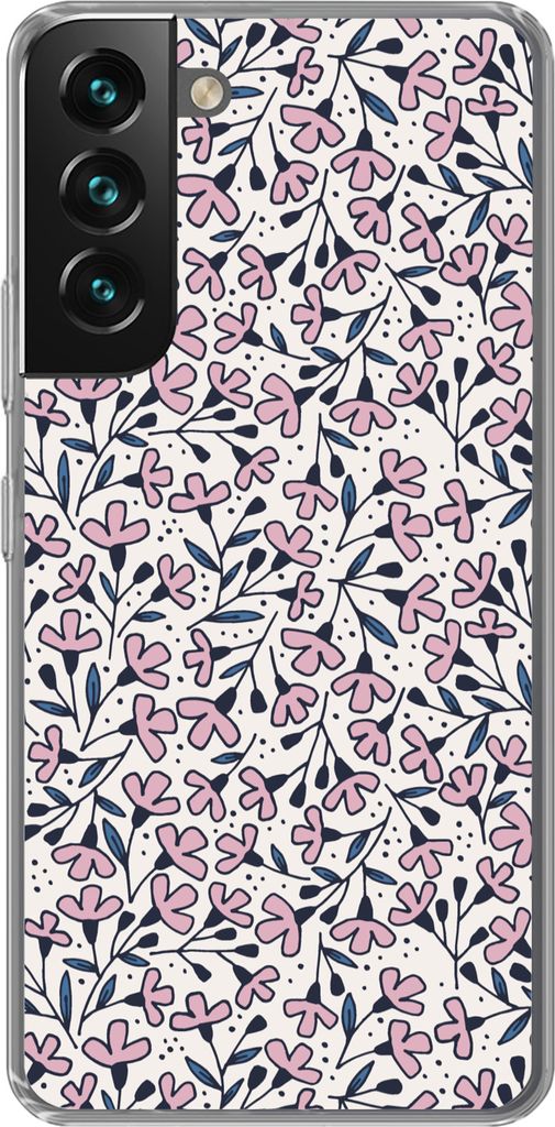 MuchoWow Handyhülle Schutzhülle Hülle für Telefoonhoesje Samsung Galaxy S22 Mädchen - Blumen - Rosa - Muster - Mädchen - Kinder - Mädchen ...