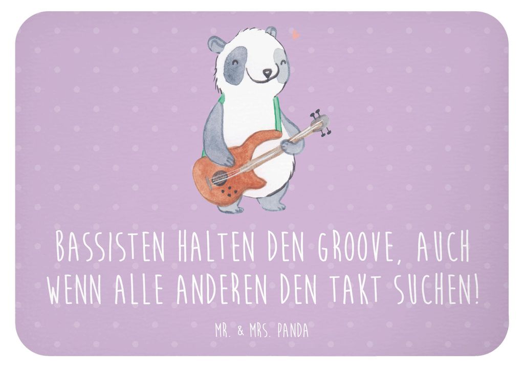 Mr. & Mrs. Panda Kühlschrankmagnet Bassgitarre Groove - Lavendeltraum - Geschenk, Musik, Rhythmus, Holzarten, Lernen, büromagnet, Instrument, Bas...
