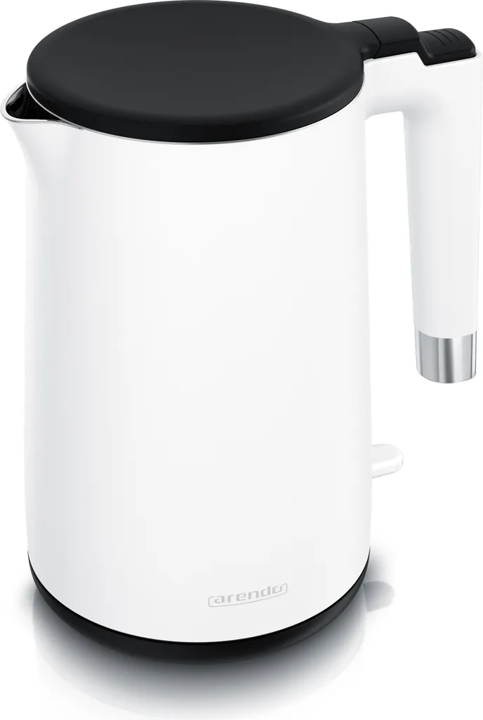 Arendo CORE Bollitore Bianco Opaco 1.5L Acciaio Inox Design Moderno