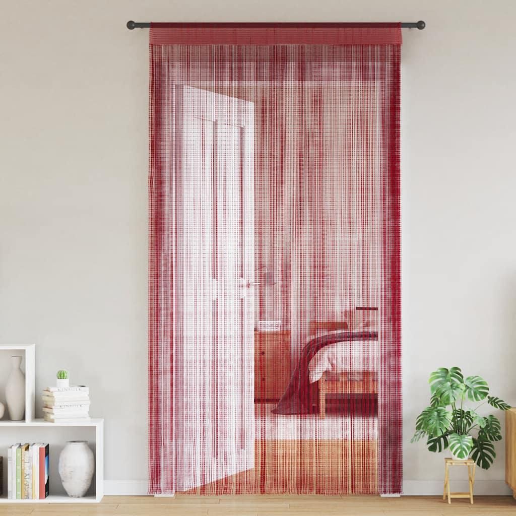 vidaXL Fadenvorhänge 2 Stk. 140 x 250 cm Burgunderrot Produktbild 