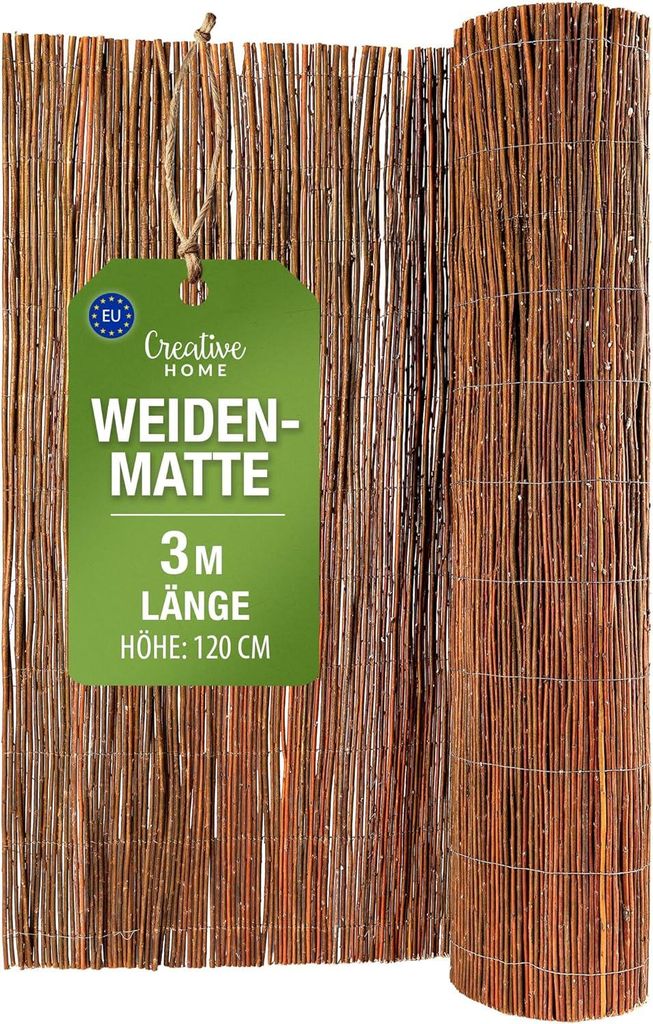 Creative Home Weidenmatte Balkon Sichtschutz Weide 120 x 300 cm (H x L)