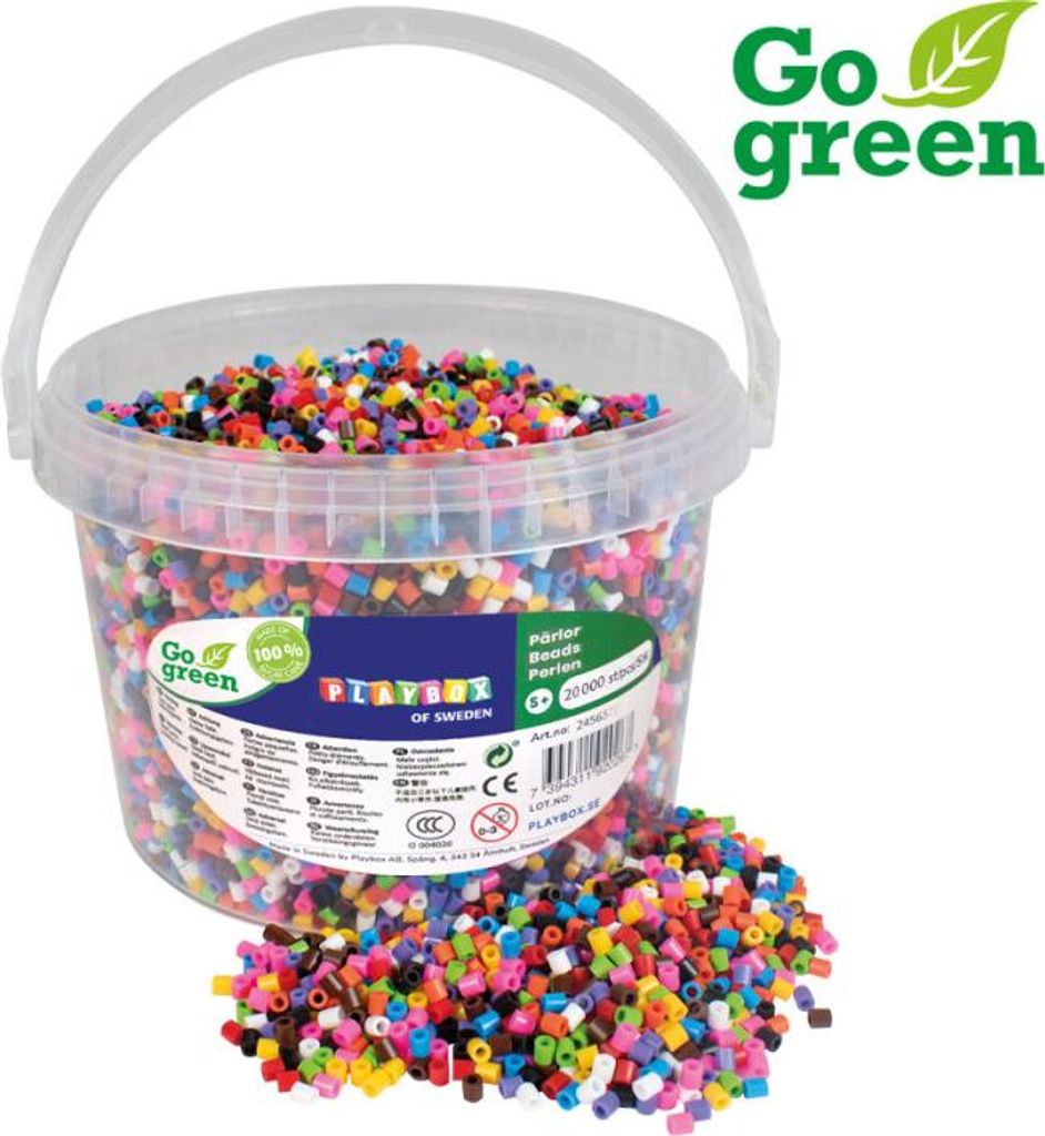 Playbox Bügelperlen Go green Midi 20.000 Stk. im Eimer Produktbild 