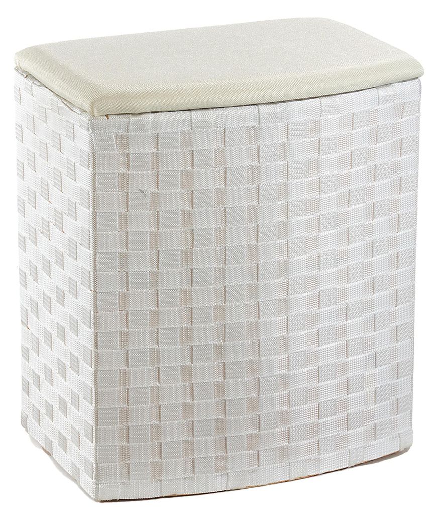 Kobolo kosz na pranie nylon beżowy biały 45x33x53 cm Zdjęcie produktu 