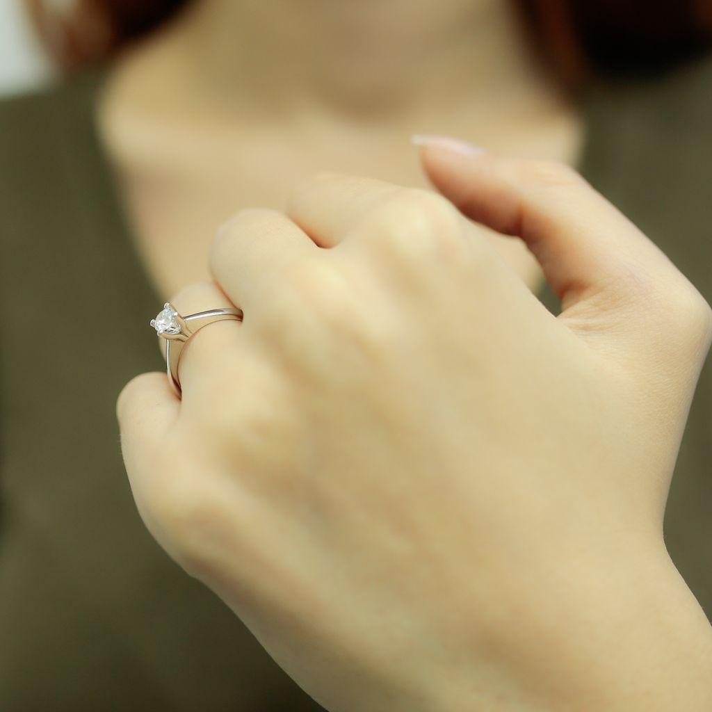 0,33 Carat Diamant Solitär Ring Meisterwerk 14 Karat Weißgold