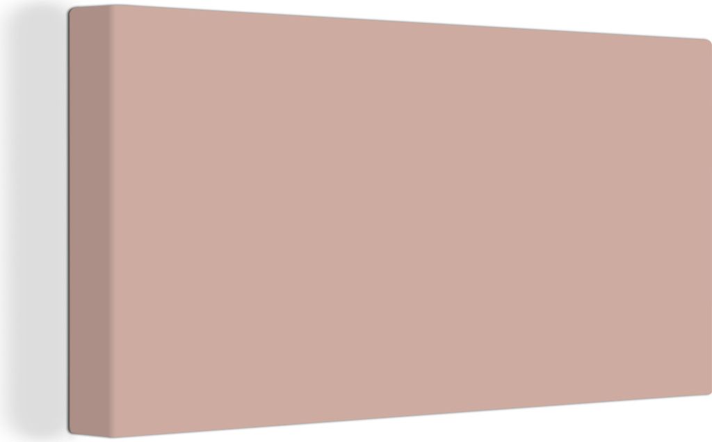 MuchoWow - Leinwandbilder - Rosa - Palette - Einfarbig - Einfarbig rosa, Wandbild, Wanddeko Bilder Wohnzimmer, 80x40 cm