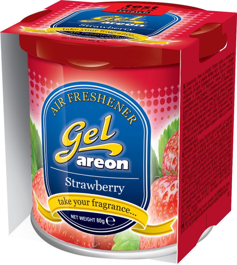 Original Areon Gel CAN Auto Duftdose Duftbaum Lufterfrischer + DECKEL Erdbeere