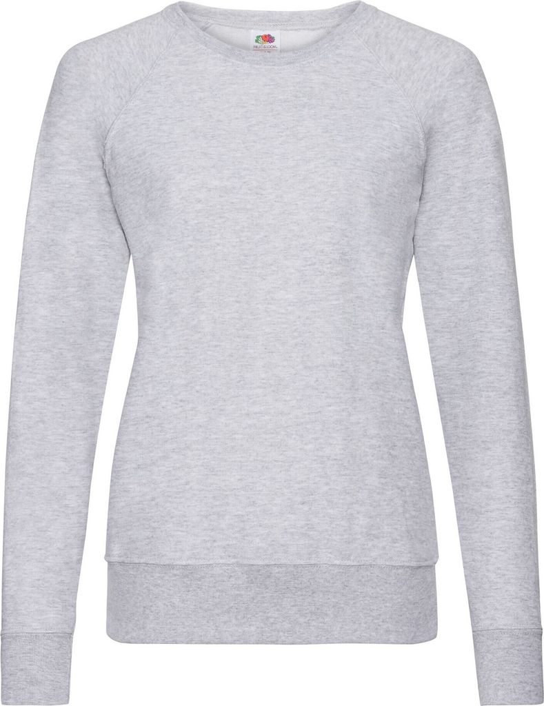 Fruit of the Loom - Sweatshirt Leicht für Damen Raglanärmel RW9854 (44 DE) (Grau meliert)