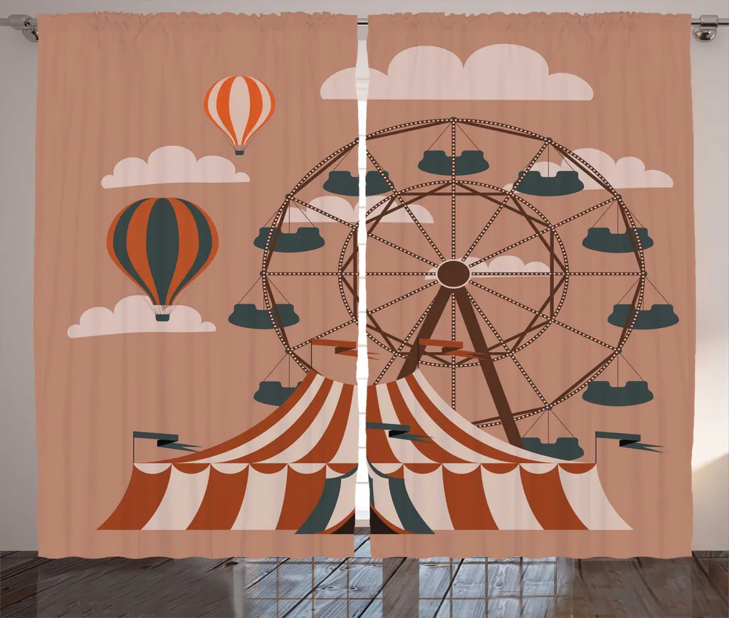 ABAKUHAUS Rideau Rustique Grande Roue Multicolore - 280 x 225 cm