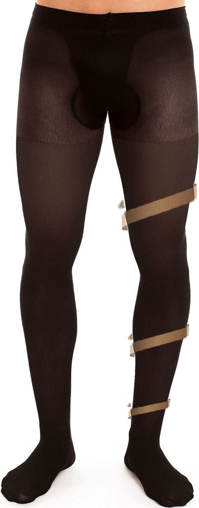 Glänzende Herren-Stützstrumpfhose Support 40 DEN schwarz-40.42