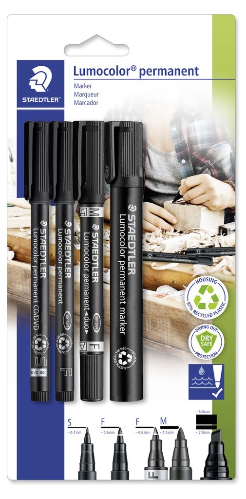 Set di pennarelli STAEDTLER® 60 BK Lumocolor, 4 pezzi Immagine del prodotto 