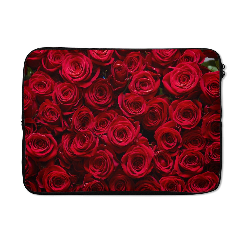 MuchoWow Laptop Hülle 13 Zoll Rosen - Rosenblütenblätter - Rot Laptoptasche - Laptophülle - Sleeve - Rundumschutz