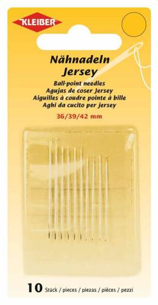 KLEIBER Hand-Nähnadel-Set "Jersey" 10-teilig mit Goldöhr