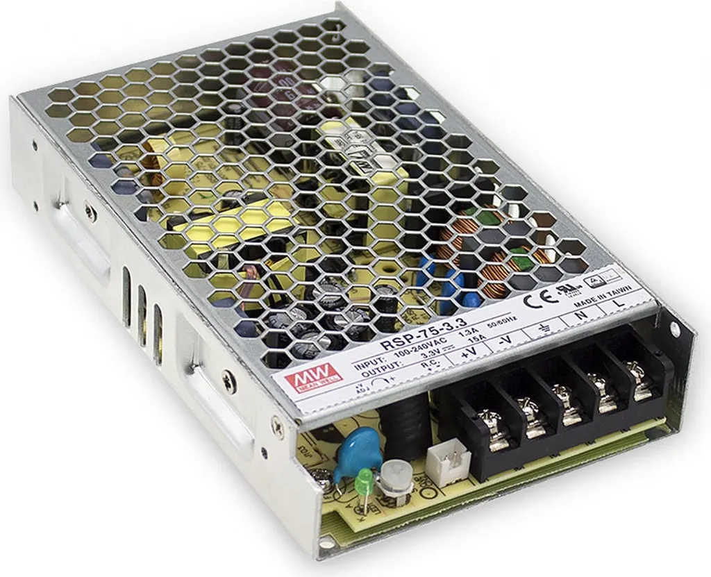 Alimentation 7,5V stable 75W Mean Well RSP-75-7.5 Haute Efficacité 10A