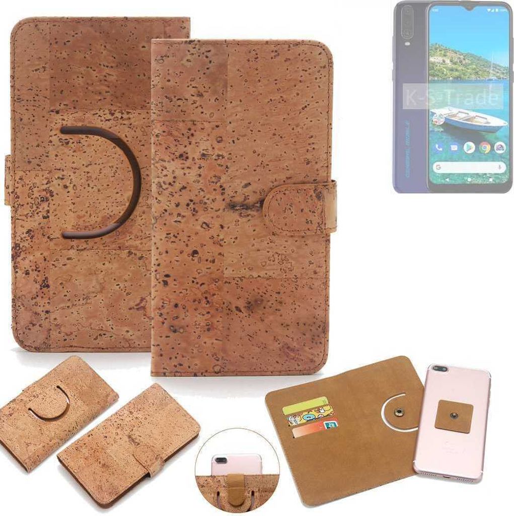 K-S-Trade Handy-Hülle Schutz-Hülle kompatibel mit General Mobile Gm 10 Handyhülle Schutzhülle Korkhülle Kork-Hülle 1x