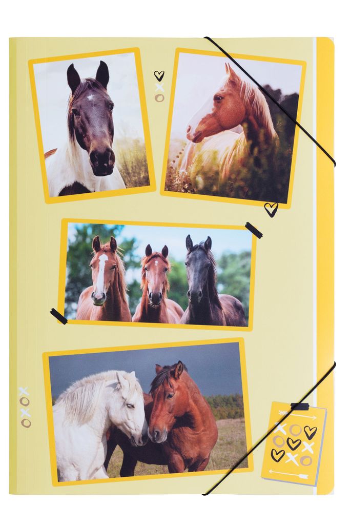 Pagna Gummizugmappe A4 PP xoxo Horse 3 Einschlagklappen Produktbild 