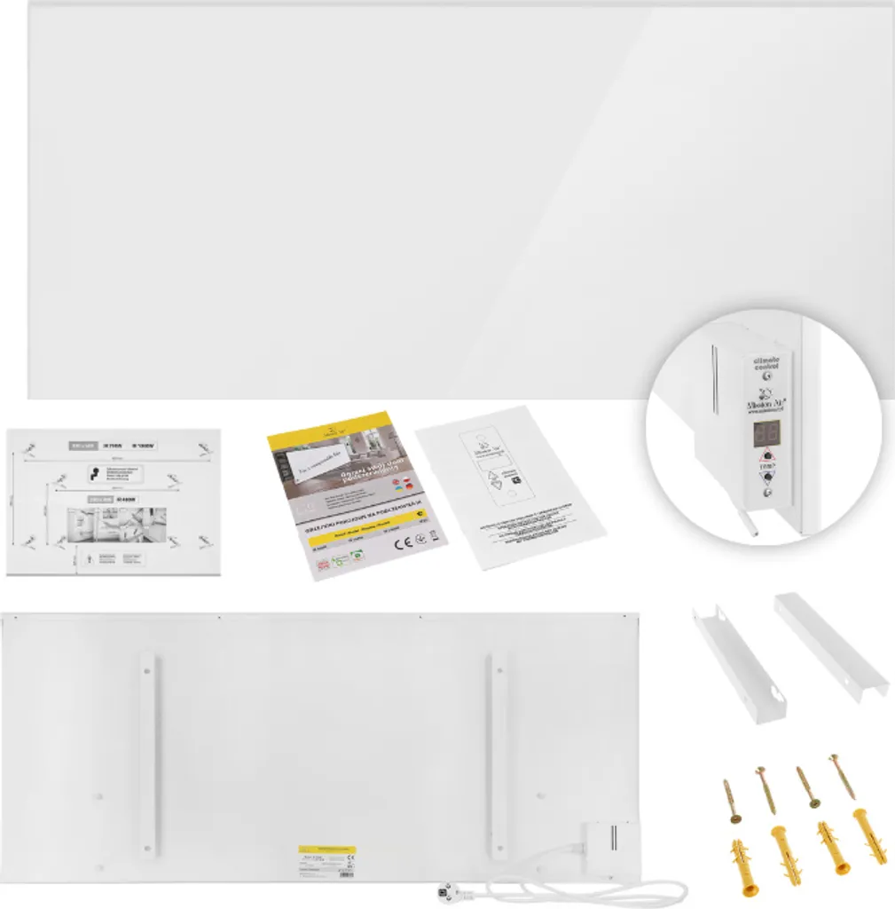 Radiateur infrarouge 1000W ultra-fin - Technologie IR silencieuse et design
