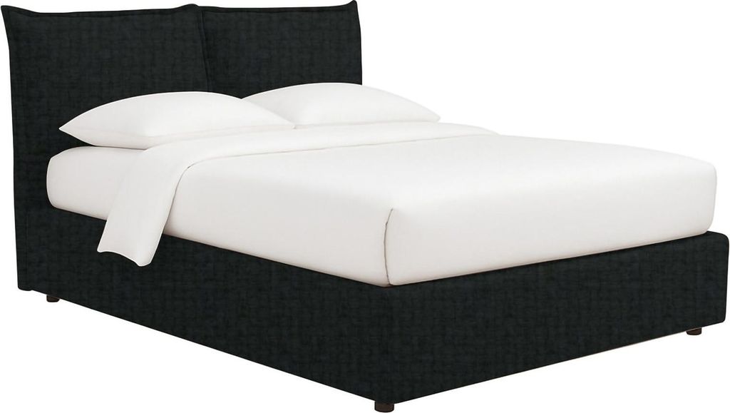 Dmora Doppelbett Orino Dunkelgrau, Abnehmbar mit Stauraum