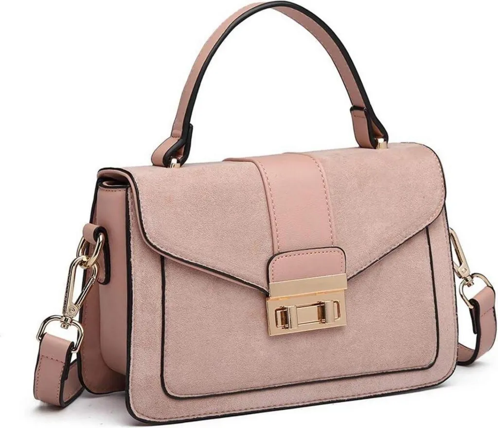 Miss Lulu Borsa a Tracolla Vintage Ecopelle Scamosciata Elegante Donna