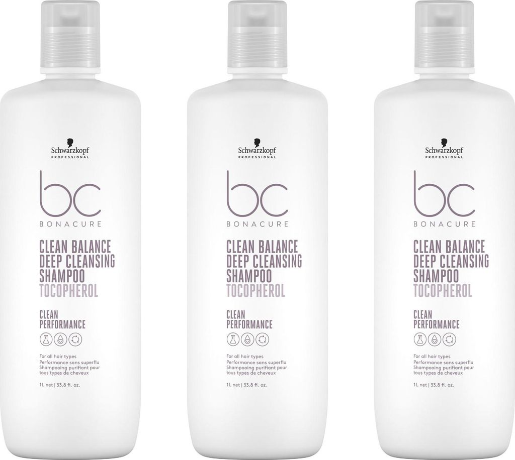 BC Bonacure Clean Balance Deep Cleansing Shampoo 3x1000 ml