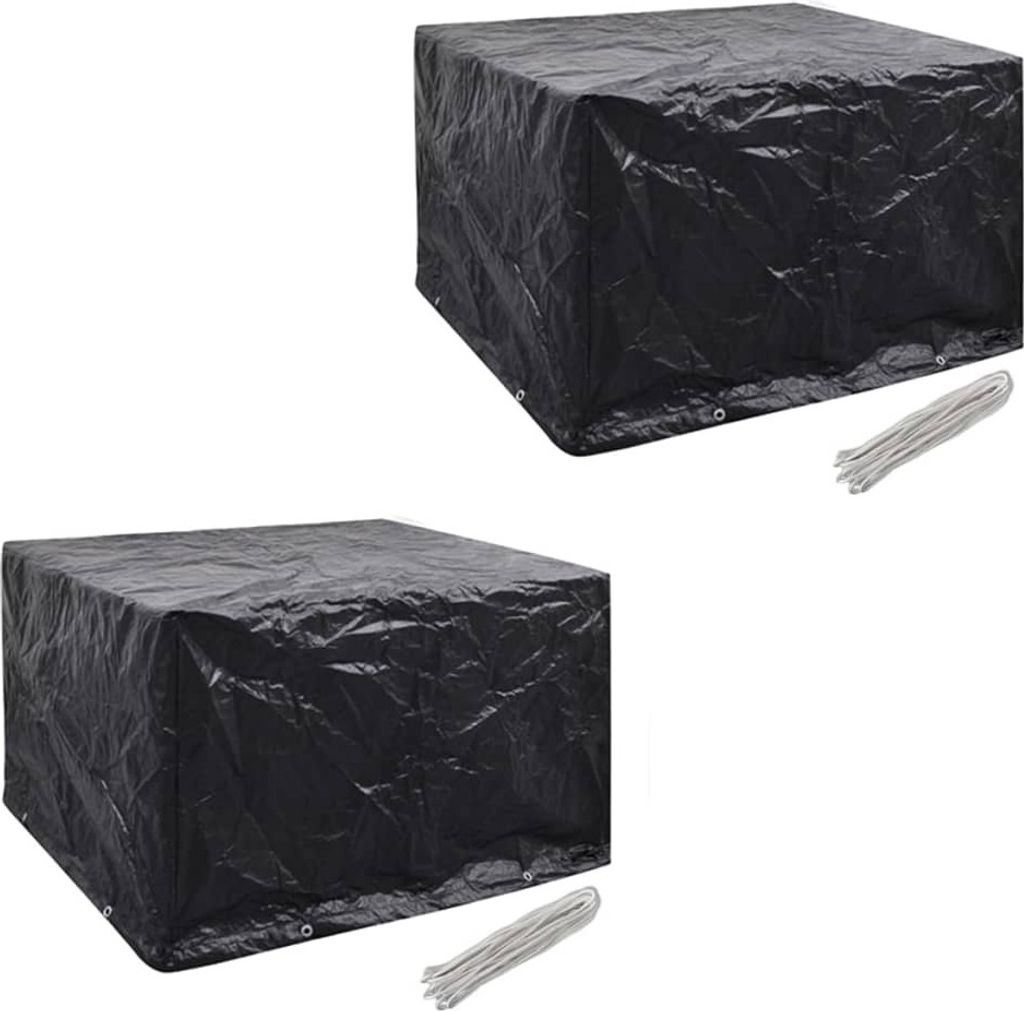 Gartenmöbel-Abdeckungen 2 Stk. 4 Personen Poly Rattan 8 Ösen