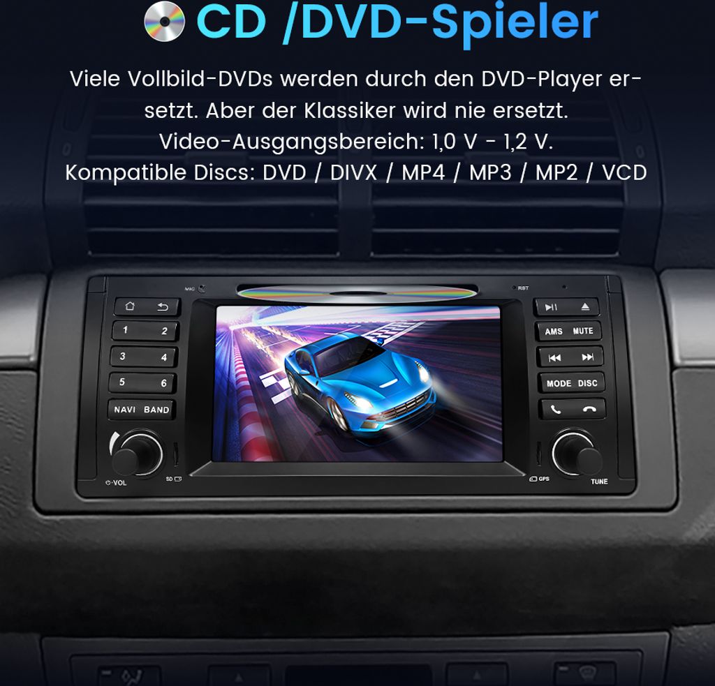 7-palcové autorádio s DVD Navi Bluetooth GPS DAB SWC RDS Obrázok produktu 11