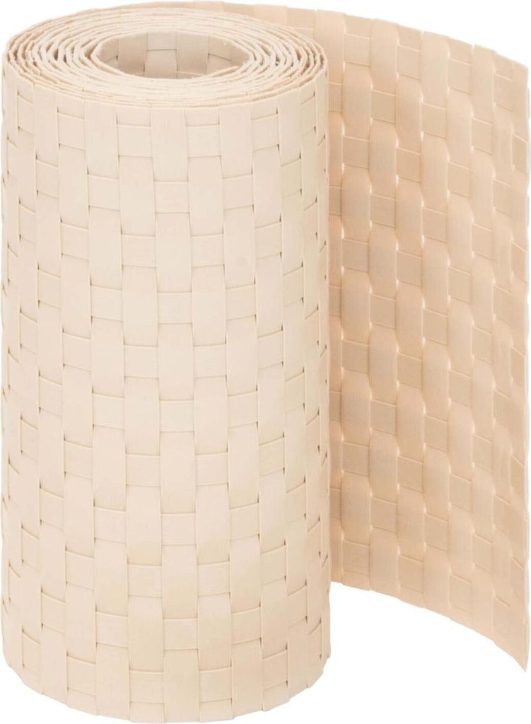 Jardinion Sichtschutzstreifen Rattan Optik 250 x 19cm Beige Sichtschutz, Balkon Sichtschutz, Terrasse- und Gartenzaun Sichtschutz