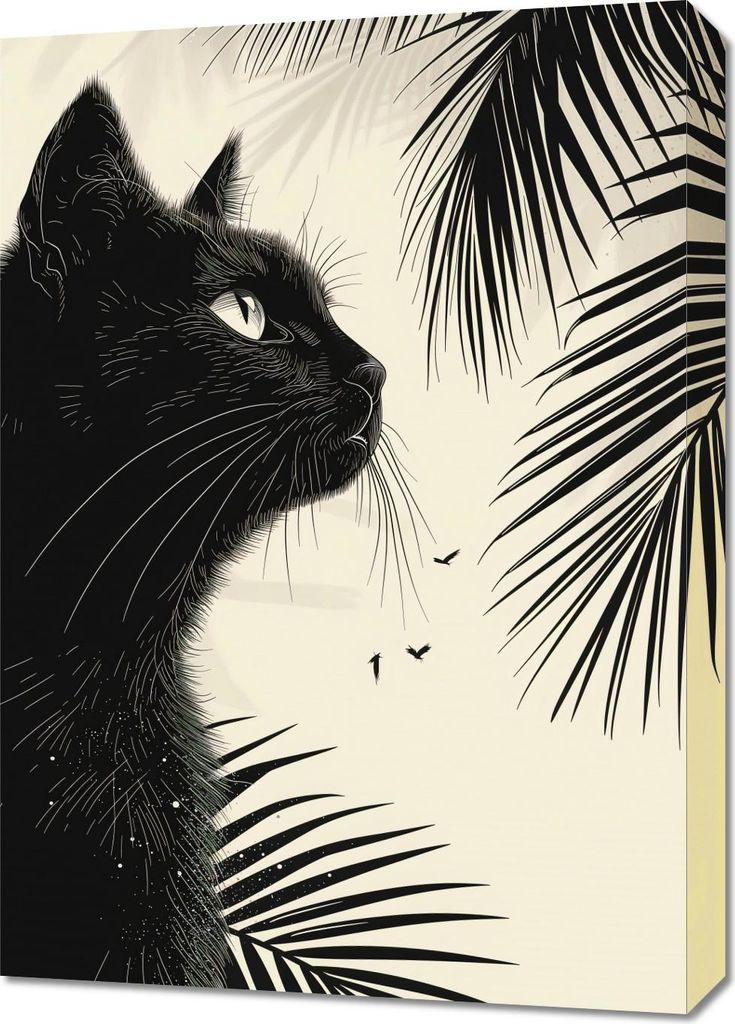 Bild 50x70cm Nachdenken im Schatten der Palmen