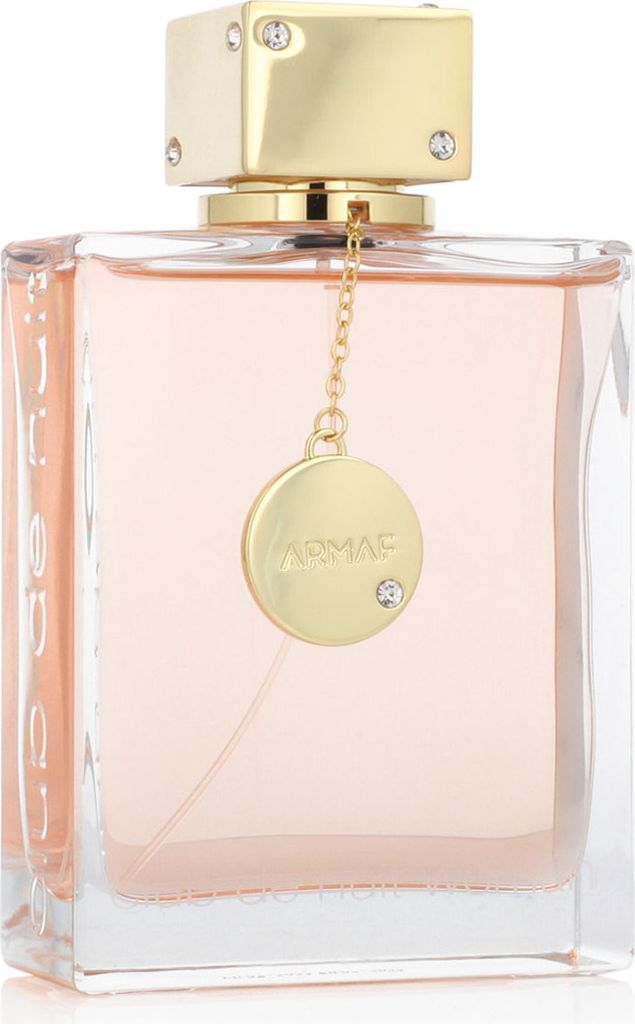 A close-up studio shot of a perfume bottle.