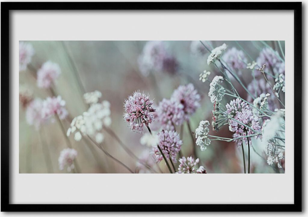 Bild 100x70 MDF-Rahmen Wandkunst Blumen Wildblumen Wiese Natur