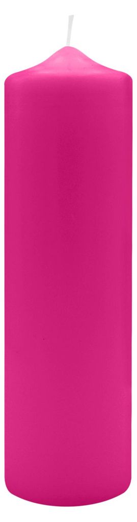 Spitzkopf Stumpen Kerzen Fuchisa Pink 25 x Ø 7 cm, 6 Stück Produktbild 